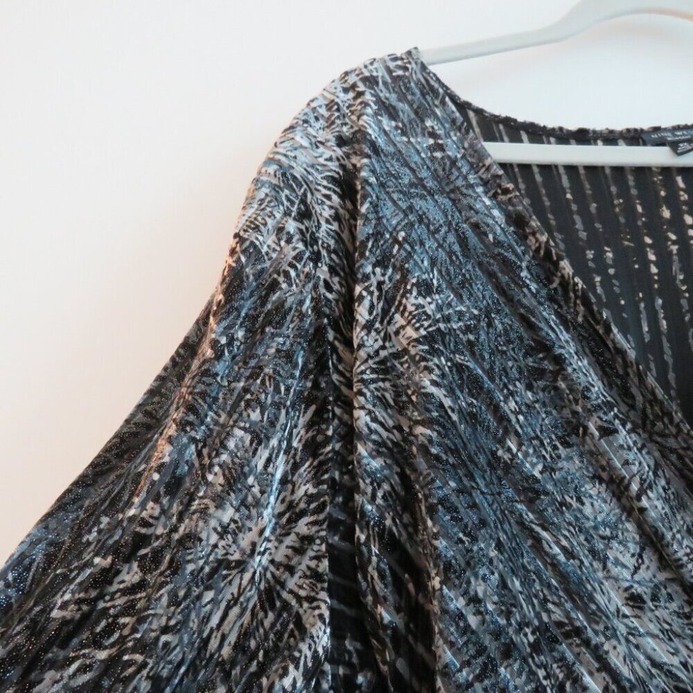 VINTAGE NINE WEST Y2K Velvet Burnout Metallic Babydoll Top Whimsigoth - Size 2X - Picture 6 of 16